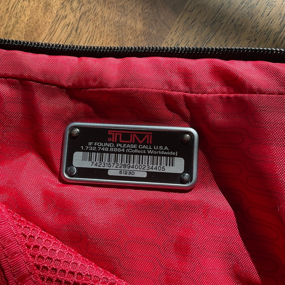 Tumi Black and Red Messenger Bag - Picture 4 of 13